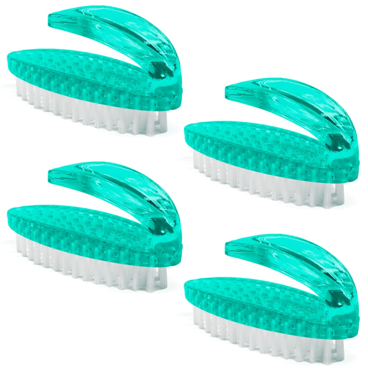 Photo 1 of Handle Grip Nail Brush for Cleaning Fingernails Hands & Under Nails, Stiff Bristle Mechanic Scrub Brush Cleaner for Men Women, Pedicure Scrubbing Tool Kit - 4 Green