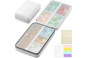 OUVBTX Weekly Pill Organizer, Extra Large Pill Box with Labels and Storage Bag, 8 GRIDS Medicine Pill Organizer, Moisture-Proof Airtight Travel Pill Case for Vitamin, Medicine, Supplement Organizer, White