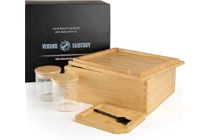 Viking Factory Premium Large Bamboo Box Tray Set Handmade Storage Box-Includes Reversible Tray Home Decorative Box(Bamboo)