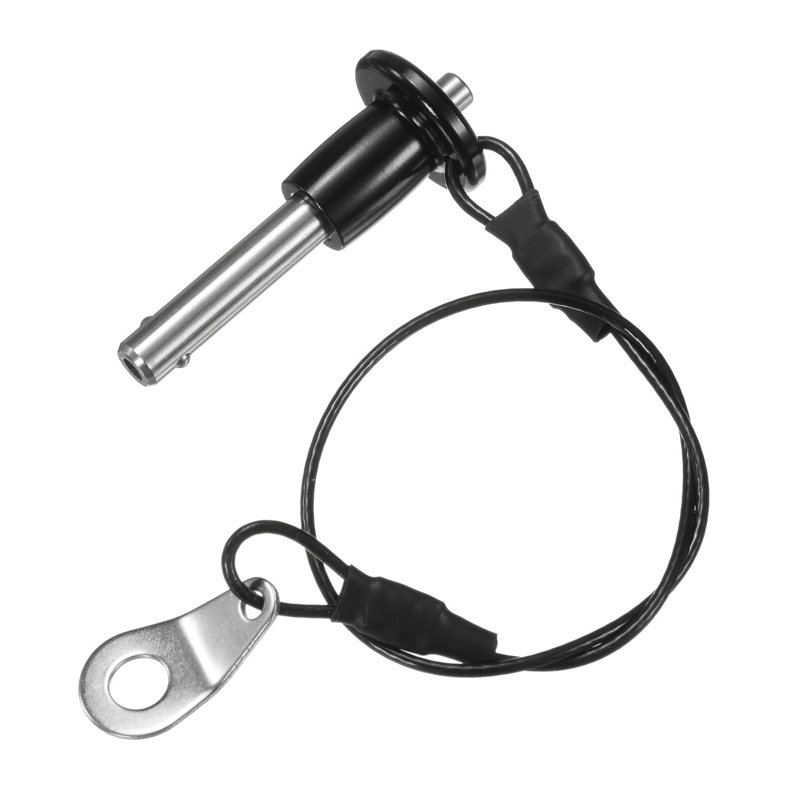 M METERXITY Push-Button Ball Locking Pin, 1/4" [6mm] Dia., 25/32 [20mm] Usage Length Quick Release Lock Pins W Lanyard Cable for Speaker/Aviation/Gym/Machine [304 Stainless Steel]