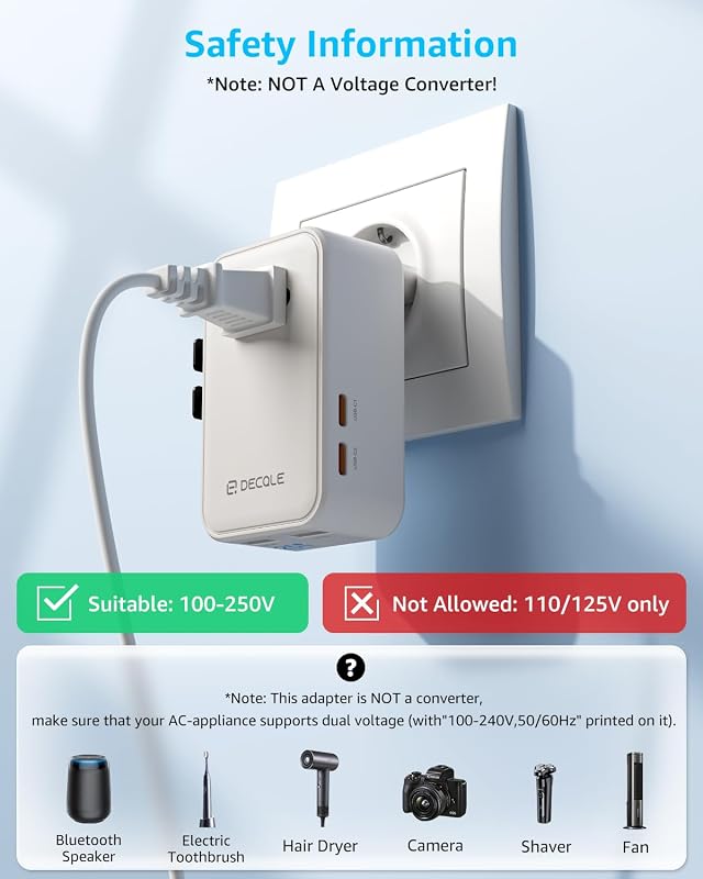 “Air” Adaptador Enchufe Universal con 2 USB-C(PD 25W) ＆ 2 USB-A — foto 7 de 8