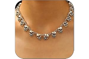 Halloween Necklace for Women Skull Gold Necklace Halloween Accessories Costume Party Jewelry Gifts