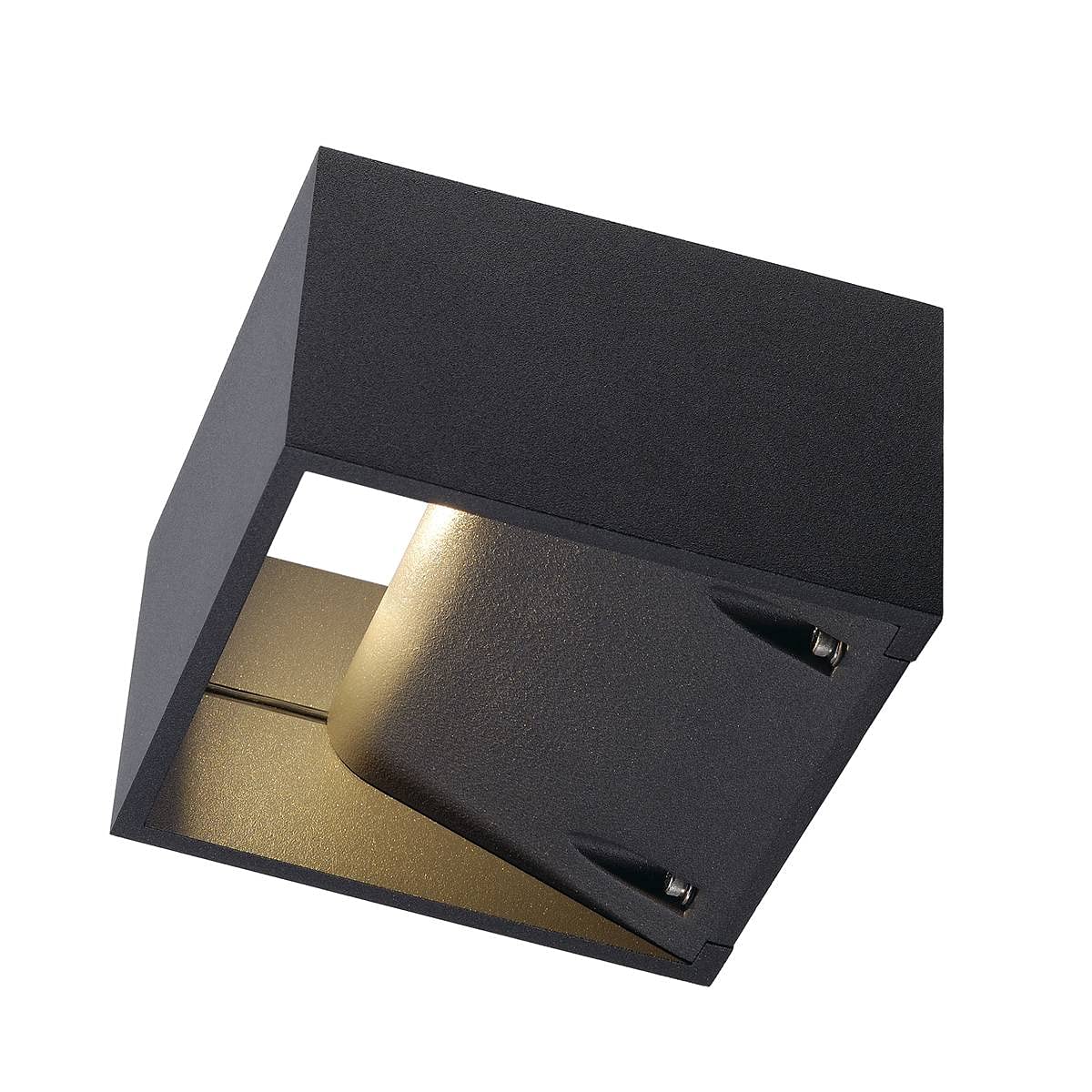 SLV Surface-Mounted Wall Light LOGS Wall/Illumination for Walls, Paths, entrances, Surface-Mounted Outdoor Light, Garden lamp / IP44 3000K 10W 420lm Anthracite