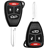Keyless Entry Remote Key Fob Fits for 05-07 Chrysler 300, 07-09 Chrysler Aspen, 06-07 Dodge Charger, 07-09 Dodge Durango, 06-07 Jeep Commander, 05-07 Jeep Cherokee (KOBDT04A OHT692427AA)