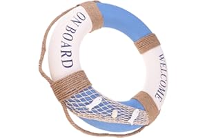 Lifebuoy Wall Hanging Decor: Welcome on Board Life Ring Nautical Lifebuoy Foam Swim Tube Mediterranean Life Ring Wall Decorat