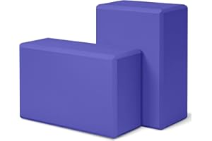 H.J. IMMBIR Yoga Block 2 Pack 9"x6"x3", Sturdy Yoga Foam Blocks, High Density & Non Slip Surface for Pilates & Stretching, Fitness Accessories for Stability & Balance