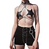 FlyCC Women Shiny Metallic Star Strappy Tube Top Halter Rave Wrap Around Bandeau Bra