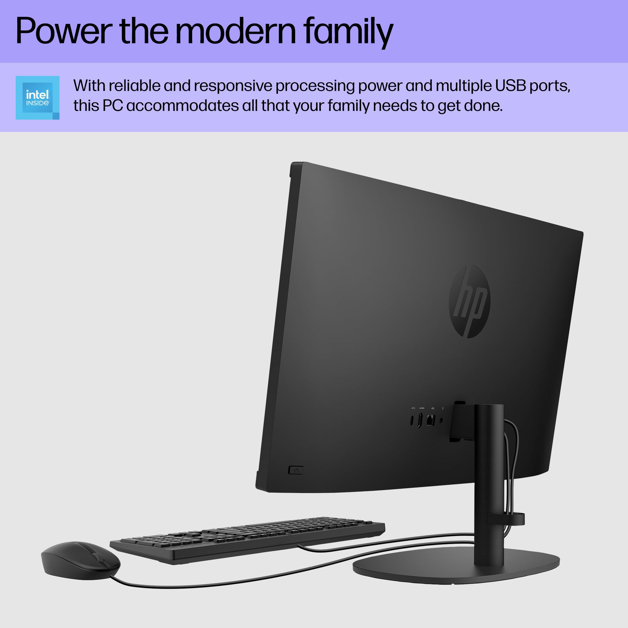 HP 22 inch All-in-One Desktop PC, FHD Display, Intel N200, 8 GB RAM, 512 GB SSD, Intel UHD Graphics, Windows 11 Home, 22-dg0040 (2024)