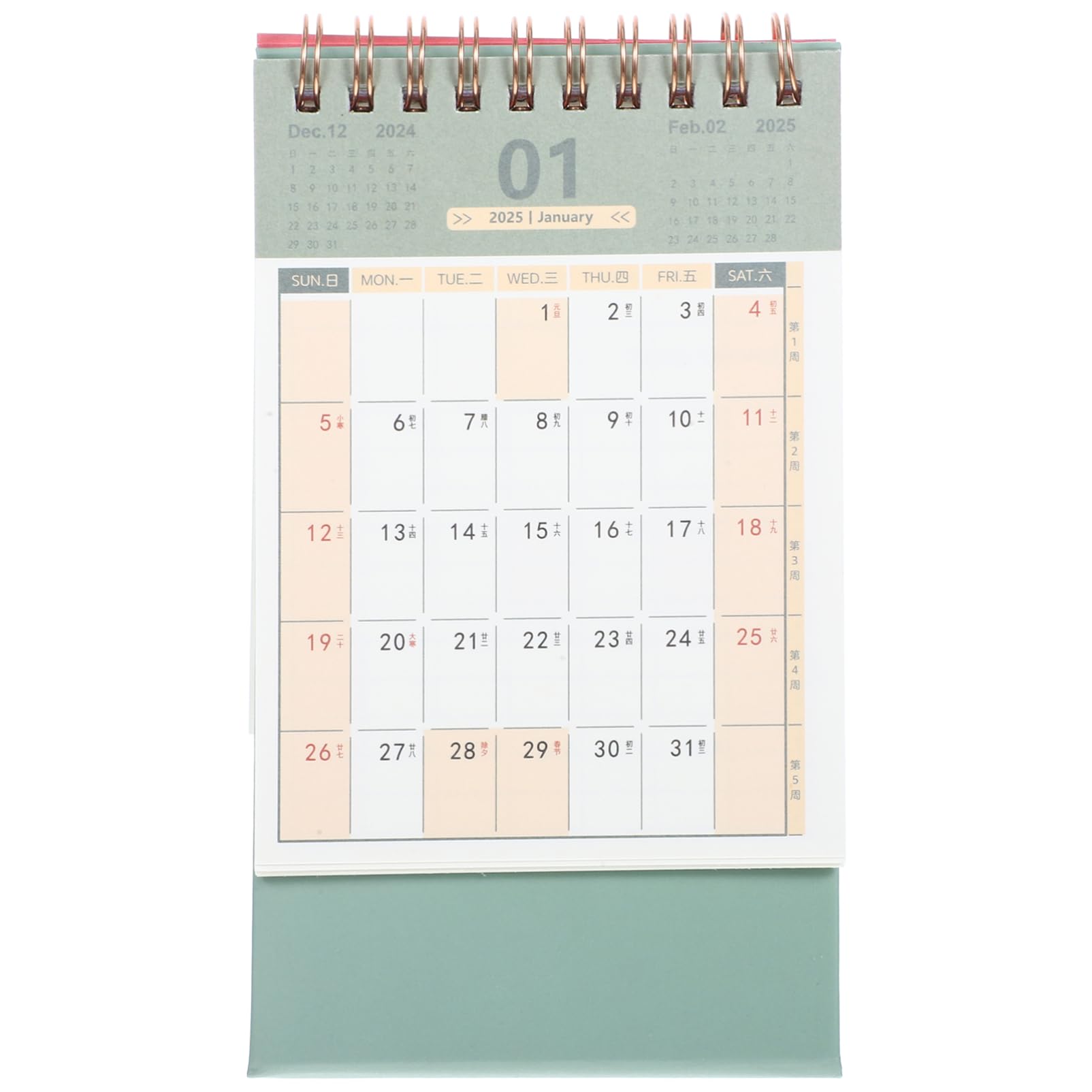 NUOBESTY Desk Calendar, 2024-2025 Desktop Calendar 18 Months Standing Flip Small Planner Office for Office Home (Jul 2024-Dec 2025)