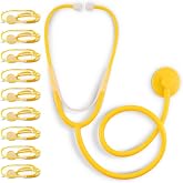 PrimaCare DS-9294 Disposable Stethoscope with Sound Sensitive Chestpiece and 22" PVC Tubing, Yellow, Pack of 10