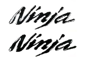 ZXXM Black 3D Logo Emblem Sticker Decal Polish Gloss Raise Up Compatible with Kawasaki Ninja 250 300 400 650 1000