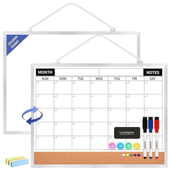 LUMSPAX MONTHLY CALENDAR DRY ERASE BOARD FOR WALL,...