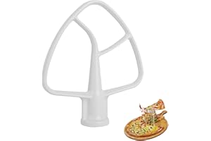 MTTOBO K45B Coated Flat Beater for Kitchenaid Stand Mixer,4.5-5 Quart Flat Beater Replacement for Kitchenaid Mixer Attachments,White