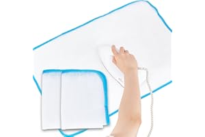 NICENEEDED 2 PCS Heat Resistant Ironing Mesh Cloth, Pressing Cloth for Ironing Scorch Mesh, Reusable Protective Insulation Pa