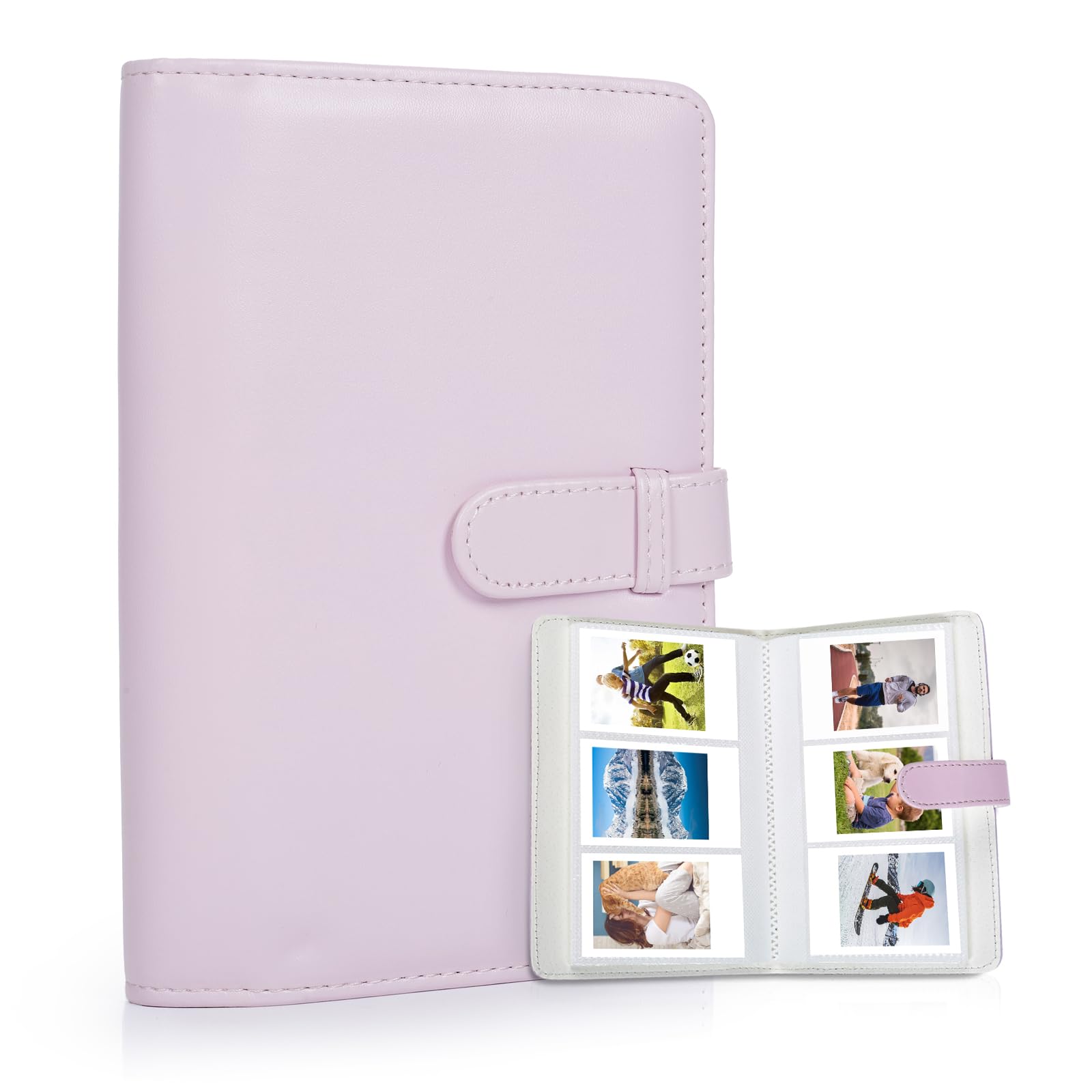 Riosin 108 Pockets Mini Album Compatible with Fujifilm Instax Mini film, Suitable for Instax Mini 12/11/7+/9/Evo/Link 2, 2x3"Photo Album for Canon ivy 2 Kpop Photocard(Blossom Pink)