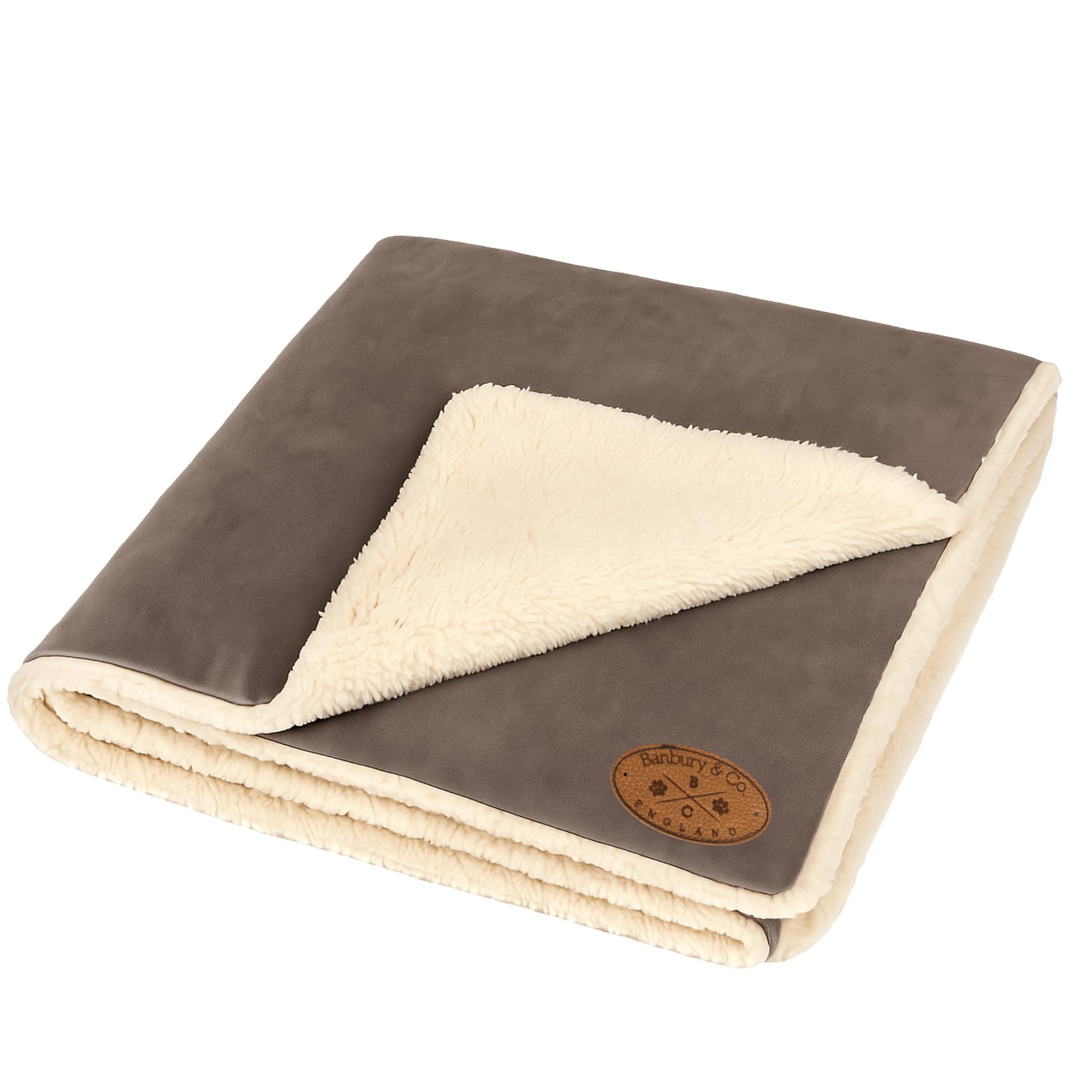 Banbury & Co Reversible Washable Pet Blanket – Soft Fleece & Faux Suede Dog Blanket for Sofa Protection, Cat & Puppy Throw, Prevents Pet Hair & Scratches, Grey Pet Bed Blanket, 120×100cm