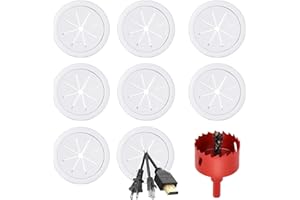 CTTZCKJ Desk Grommet 2 Inch (50 mm) 8 Pack, TV Cord Hider for Wall Mounted TV,Desk Hole Cover for Cables White, Grommet Hole Cover with Hole Saw for Wires Cables Through The Countertop
