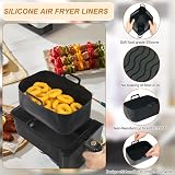 YQL Silicone Air Fryer Liners 2 Pack for Ninja/Tower/Instant Vortex Black view 3
