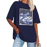 Womens Oversized Tshirt Graphic Tees Crew Neck Summer Short Sleeve Loose Fit Tops