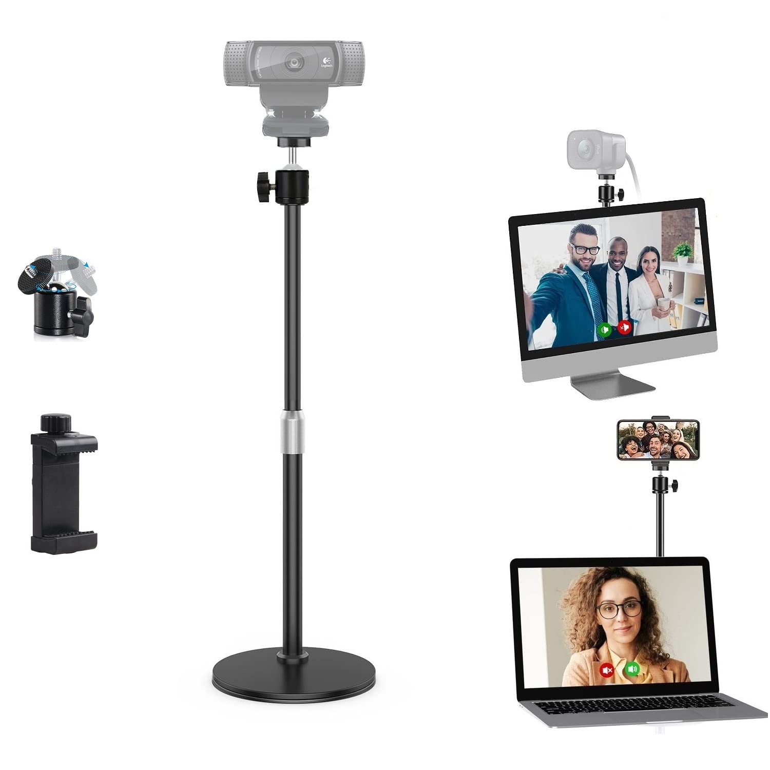 Photo 1 of C920s Webcam Tripod Stand Compatible with Logitech C920s C930e C922 C615 C925e Brio StreamCam Webcams - 18'' Height