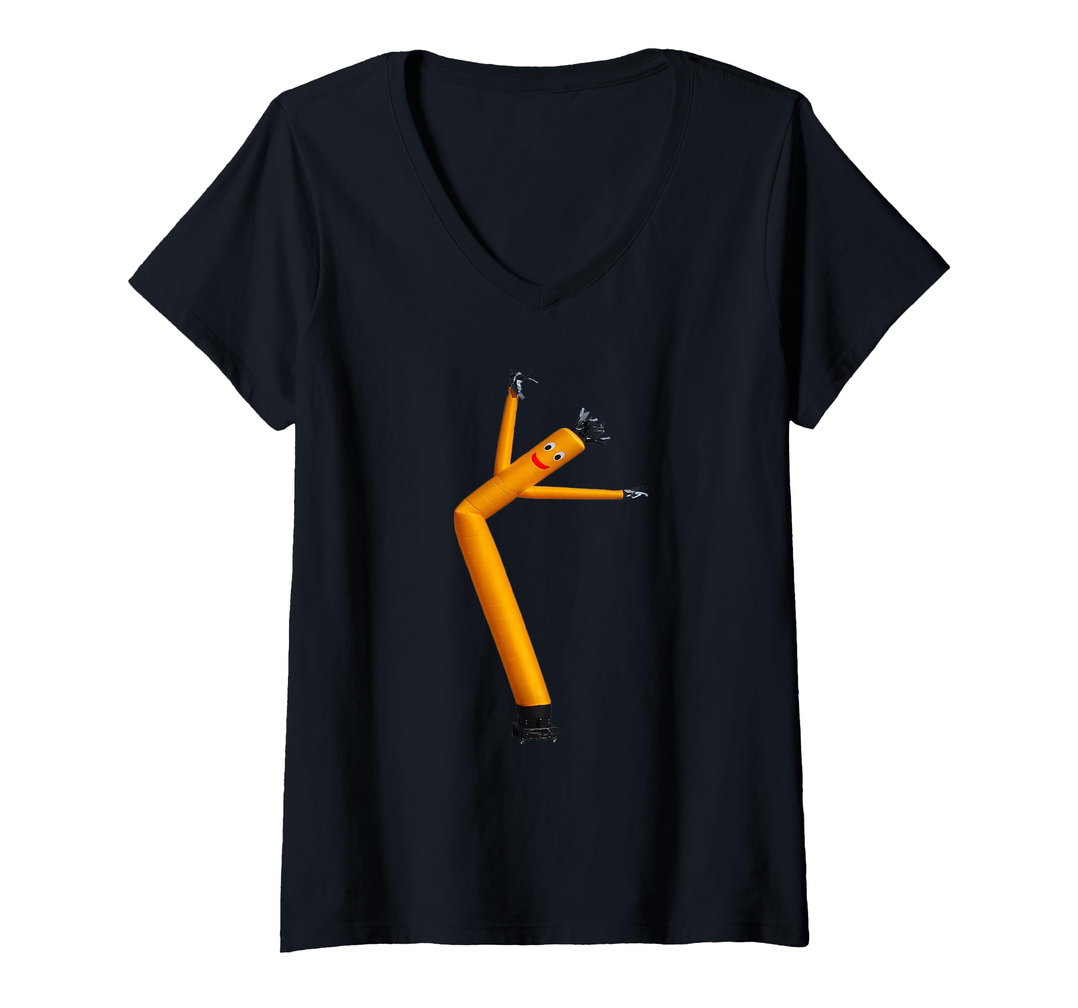Womens Air Dancer Fun Dancing Gift Wacky Inflatable Waving Tube Man V-Neck T-Shirt