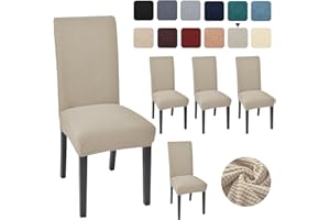 Aertiavty Chair Covers for Dining Room Set of 4 Kitchen Chair Covers, Dining Room Chair Covers Chair Slipcover Parsons Chair Covers, Taupe
