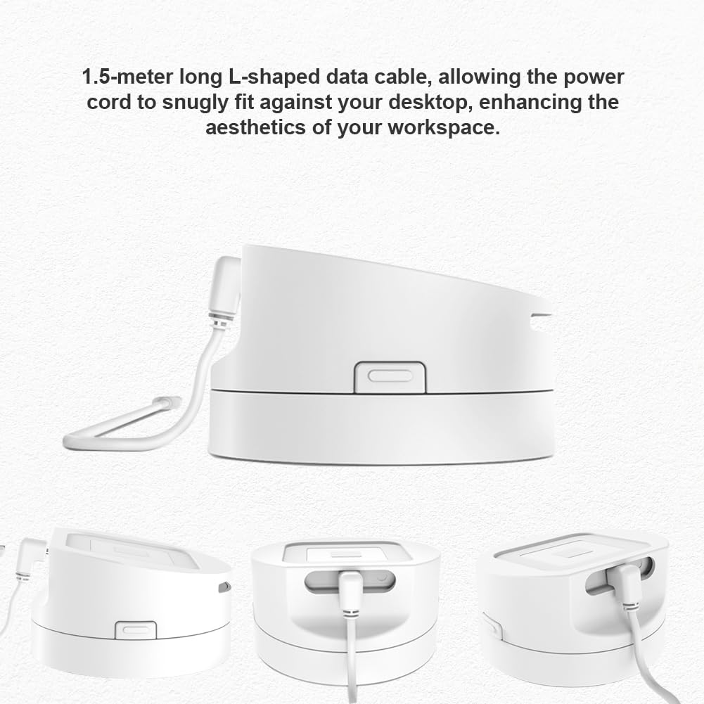 Dock for Square Reader - Compatible with 1st and 2nd Generation Square Reader, Elegant White Case, Anti-Sleep Feature, Includes 1.5m Cable - Stylish and Functional, White.