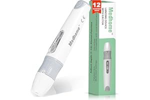Medhome Lancing Device, with 12 Adjustable Depth Settings, Lancing Device for Diabetes Testing with Push Button Ejector,Minimizing Pain and Discomfort in Blood Glucose Testing - Lancet Device