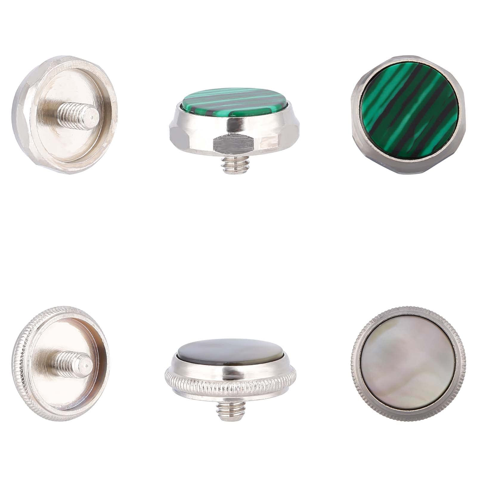 SUPERFINDINGS 6pcs 2 Colors Trumpet Valve Finger Buttons Hexagon Trumpet Key Buttons Replacement Trumpet Repairing Buttons for Trumpet Musical Instrument Accessories