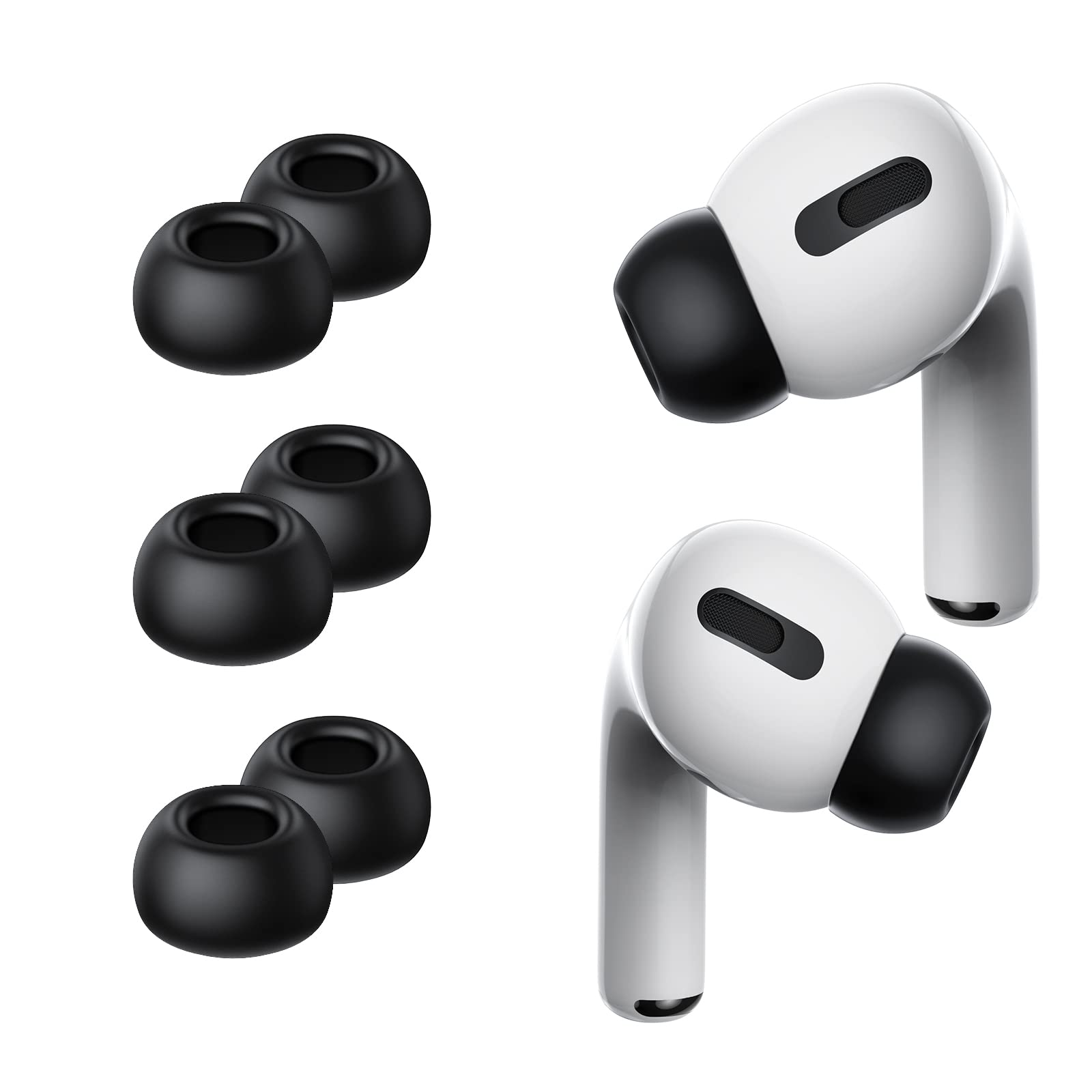 Photo 1 of *ONLY 2 SETS* Lanwow Premium Memory Foam Tips for AirPods Pro & AirPods Pro 2nd Generation. No Silicone Eartips Pain. Anti-Slip Eartips. Fit in The Charging Case, Extra Small 3 Pairs (XS, Black)