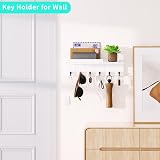 HapiRm Key Holder Wall Mount with 6 Hooks and Shelf view 7