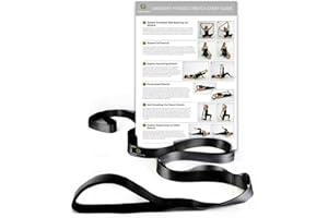 Gradient Fitness Stretching Strap for Physical Therapy, 12 Multi-Loop Stretch Strap 1" W x 8' L, Neoprene Handles, Physical T