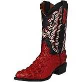 Texas Legacy Mens Red Western Wear Cowboy Boots Crocodile & Ostrich Print J Toe