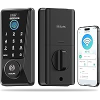 DESLOC Smart Lock D110 Plus, Wi-Fi Fingerprint Smart Door Lock with Visual Touchscreen, App Remote Control, Auto Lock, Keyles