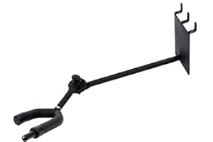 D'Luca 9" Violin/Viola Hanger Adjustable with Bow Holder Fits Slatwall And Peg Wall