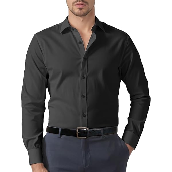Edwards Garment Men's Big & Tall Poplin Long Sleeve Shirt - 65% Polyester/35% Cotton, Button-Down Collar, Chest Pocket - View #10