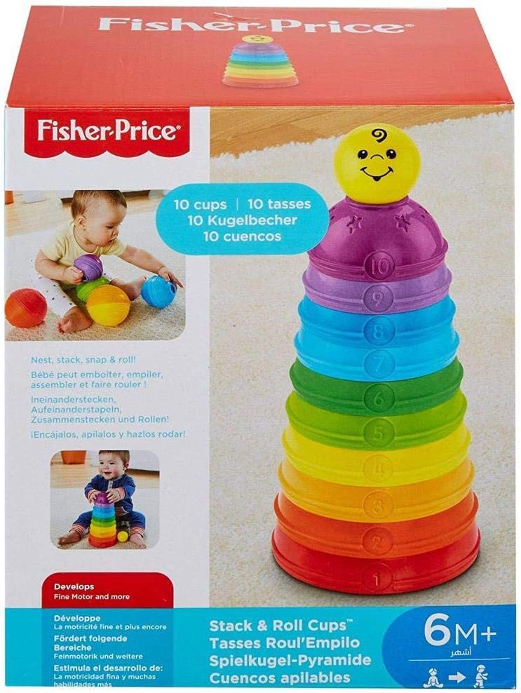 Brinquedo para Bebês Fisher-Price Potinhos Empilhar & Rolar | para crianças a partir de 6 meses