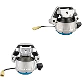 2PCS Front Engine Mount Set for 2012-2018 Audi A6 A7 A8 Quattro 2.0/3.0L V6 | Steel brackets rubber, replaces A70022 4G0199381NT, left right side component positions, dampens chassis idle shake noise