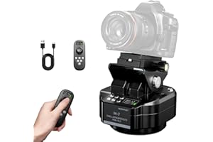 Soonpho M7 Motorized Rotating Panoramic Tripod Head for Time Lapse Remote Control 360° Pan Tilt Head with Mobile Phone Clip for DSLR Cameras, Camcorders, Smartphones, Tripod