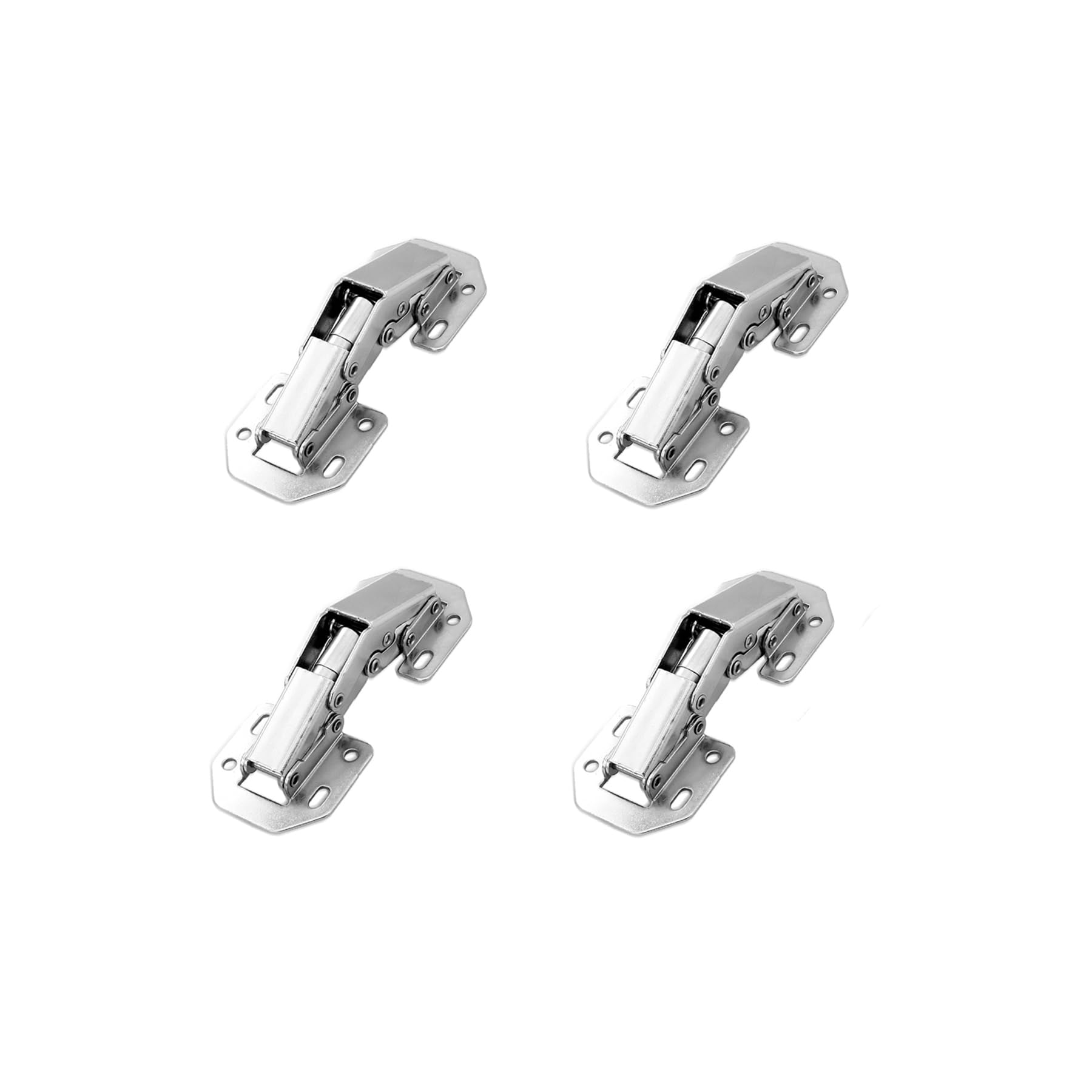 LIKERAINY Small Screw-on Hinge (3 Inch) with Spring 90 Degree Hinges Without Pot Drilling for Kitchen Cabinet Cupboard Light Door Steel Hinge for Full Overlay and Inset Doors Pack of 4 Pcs