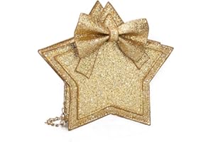 ZGMYC Little Girls Glitter Sequins Crossbody Purse Star-Shaped Bowknot Shoulder Bag Satchel
