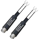 Goupchn Matching Transformer 2 Pack Nickel Plated 75 Ohm to 300 Ohm UHF/VHF/FM Converter Adapter with F Type Female Jack Sock