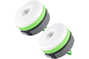 LIT-PaTH LED Camping Lantern, Rechargeable Light with Magnet Base, 2200 mAh, Survival Kit for Emergency, Hurricane, Outage, Medium Green, 2 Pack