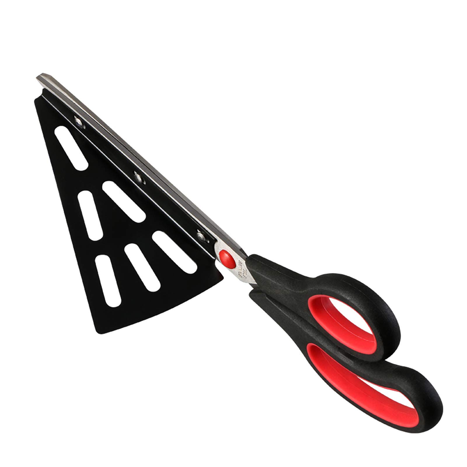 flintronic Pizza Scissors, Stainless Steel Kitchen Shears with Detachable Pizza Shovel, (Multi-Function Not just for Pizza) Kitchen Gadget（Red）