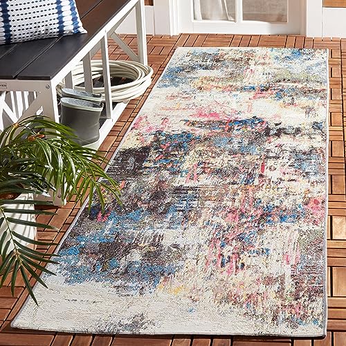 SAFAVIEH Washable Rug Outdoor Barbados Collection - 2'8" x 8' Runner, Green Ivo…