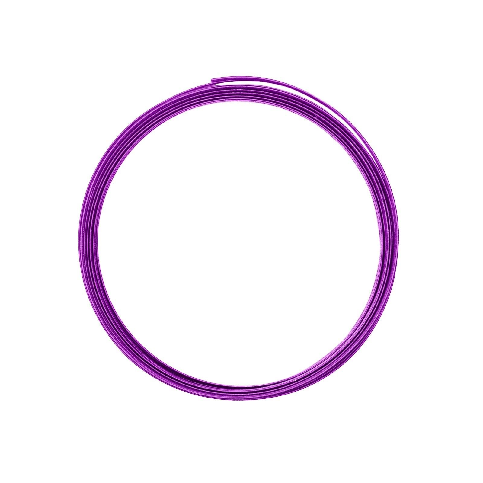 Vaessen Creative Aluminium Craft Wire Flat and Embossed 16.4 ft (5 m) x 0.04" (1 mm) x 0.2" (5 mm) Lavender (Purple) - Flexible Metallic Wire for Crafting, Flower Arranging, Jewellery and Modelling