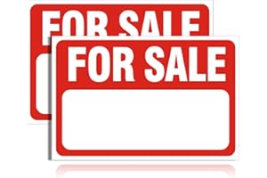 AIJMGUO 2 Pack for Sale Sign Car Sticker, 12" x 8" Premium Self-Adhesive Vinyl Sale Sign Decal for Garages, Boats, Large Space for Handwriting (Red) A0OR topdeal888