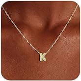 Hothrty Gold Bubble Initial Necklaces for Women Dainty Small Cubic Zirconia Letter Necklace Tiny Non Tarnish Initial Pendant Monogram Choker Name Necklace Personalized Gift Trendy Jewelry