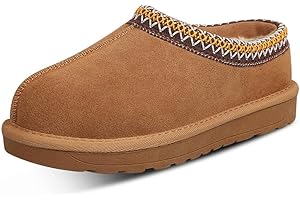 metricfalcon Women's Slippers Platform Mini Boots For Women Suede Leather Indoor/Outdoor Anti-Slip Slipper Comfy Fur Fleece Lined Sneakers Short Ankle Boot