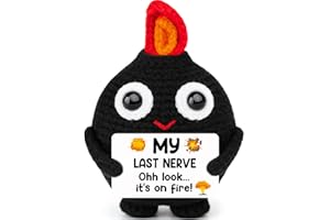 Agantree art Funny Christmas White Elephant Stocking Stuffers for Adults My Last Nerve Gag Gifts for Women Men Wife Best Friend Friends Sister Mom Birthday Crochet for Brother Coworker Boss